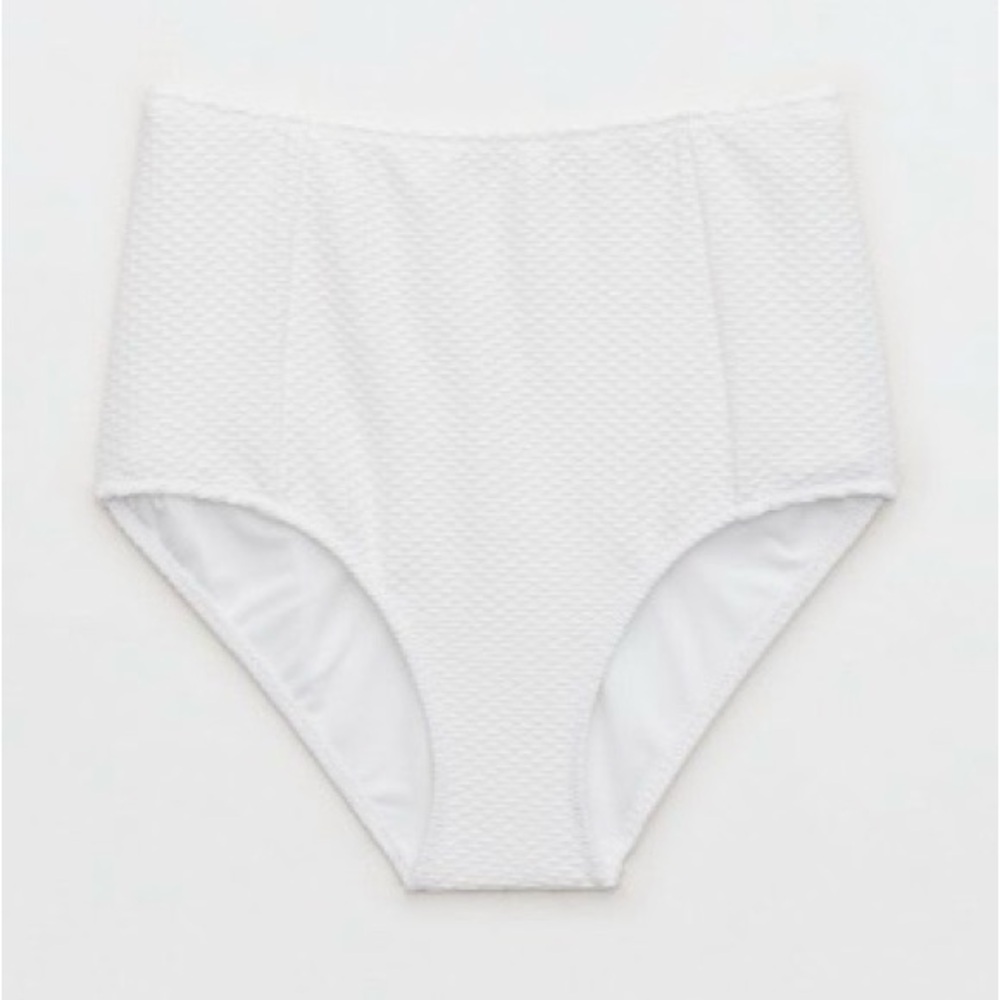 Aerie White High-Waisted Bikini Bottom